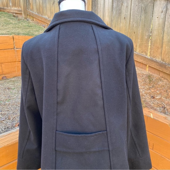 Calvin Klein Black Double Button Pea Coat Size Large - Picture 6 of 15
